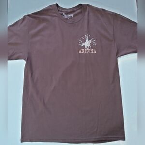 Bowery Supply Co Mens T-Shirt‎ Sz Large Brown Arizona Western Desert Graphic Tee
